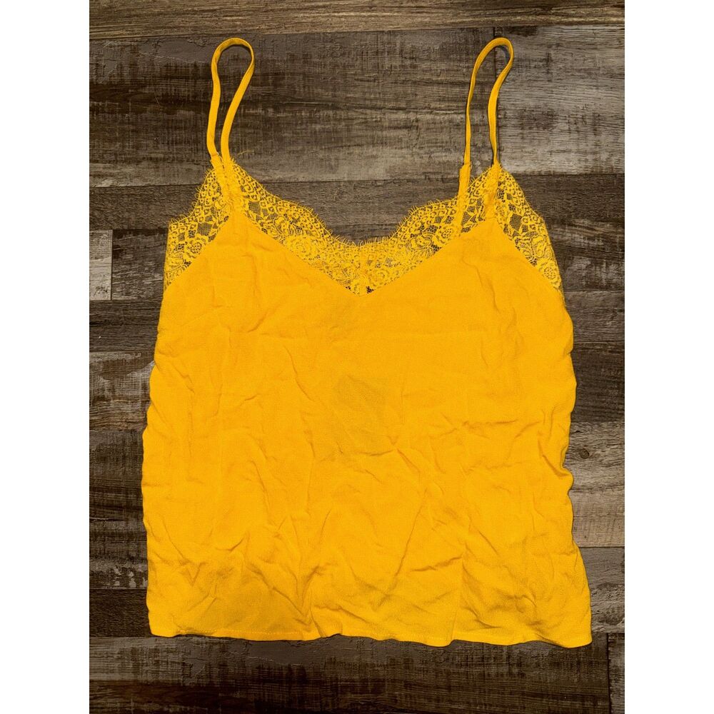 NWT Forever 21 Yellow Lace Trim Cami Tanktop Size Medium